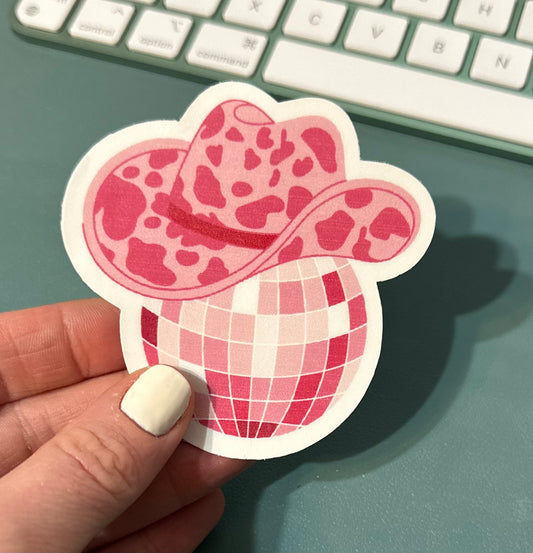 Cowgirl Disco Ball Sticker